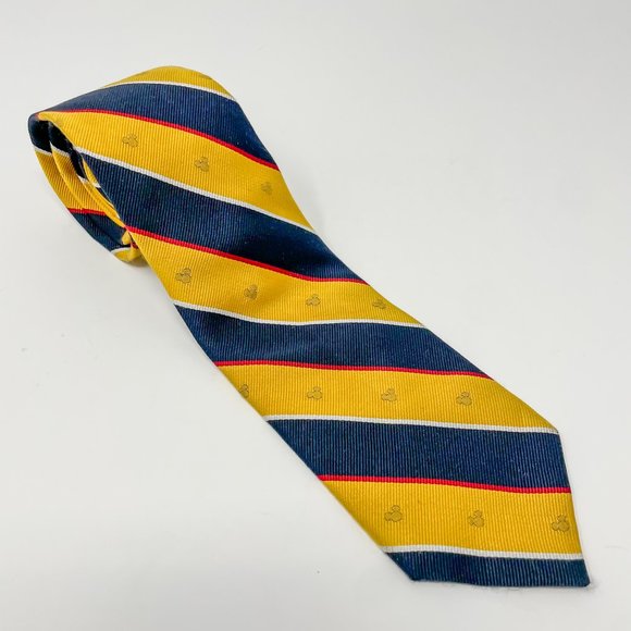 Rare J.Press Collaboration With Disney Striped Silk Necktie Hidden Mickey Japan - Picture 1 of 9